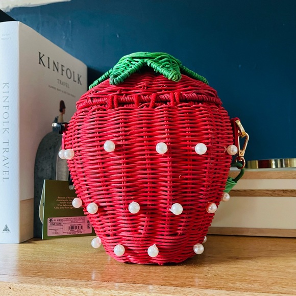 Kate Spade x Target Exclusive Pear Embellished Strawberry Basket Bag - Picture 8 of 10